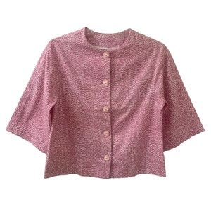 Vintage Pastel Barbie Pink Handmade Blouse Top Boxy Cotton Statement Buttons